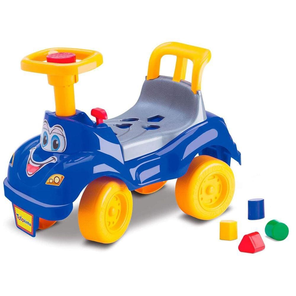 Andador Infantil Didático Totokinha Classica Quadriciclo Carrinho Com Buzina E Crec-Crec Azul