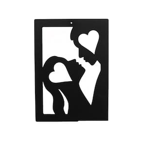 Quadro Namorados  38 x 27 cm Preto Lixa