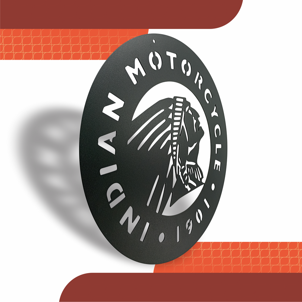 Quadro Indian Motor Cycle 38x38 Cm  Preto