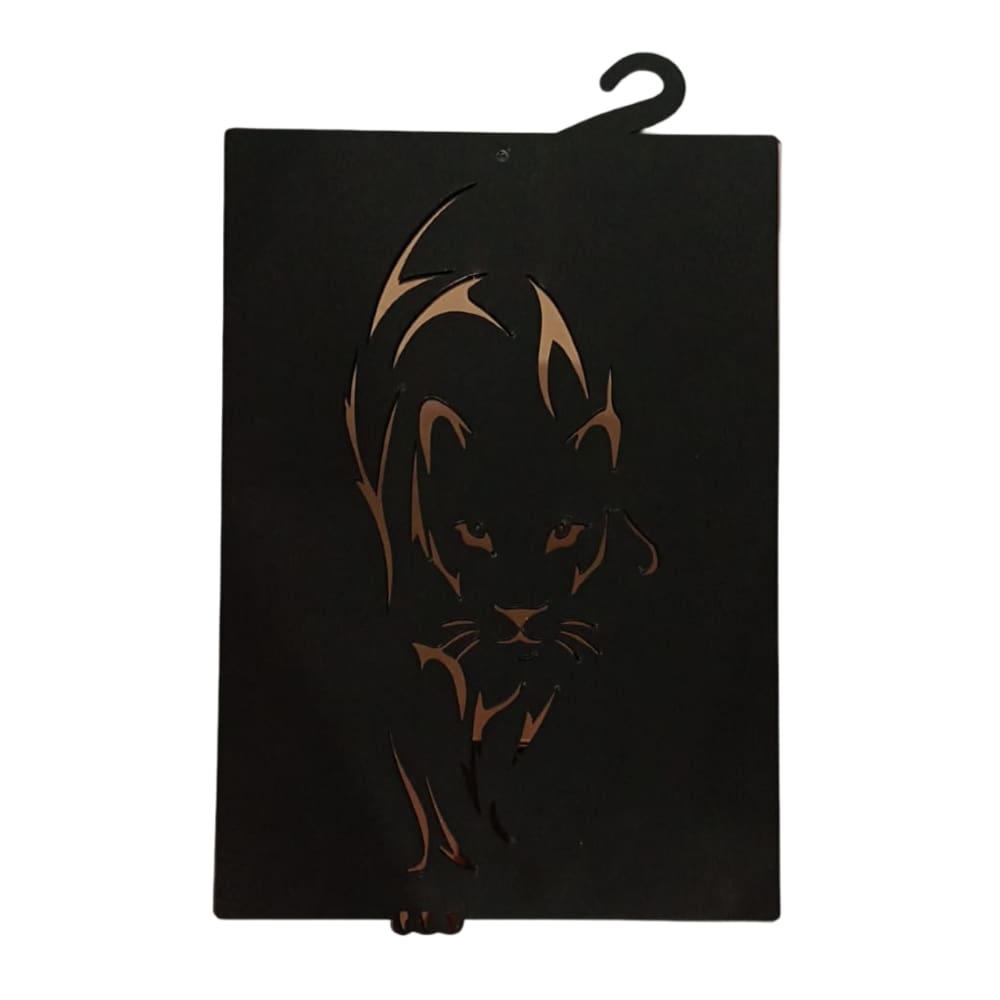 Quadro Pantera 24x38 Cm Preto x Bronze espelhado