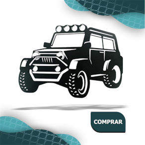 Quadro Jeep  30x43 Cm  Preto