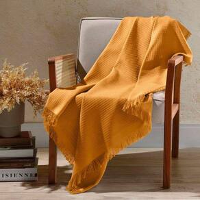 Manta para Sofá Dohler Marrocos 150x210cm AM 4941 Mostarda