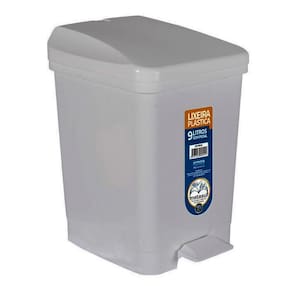 Lixeira Plástica com Pedal 9 Litros Cinza