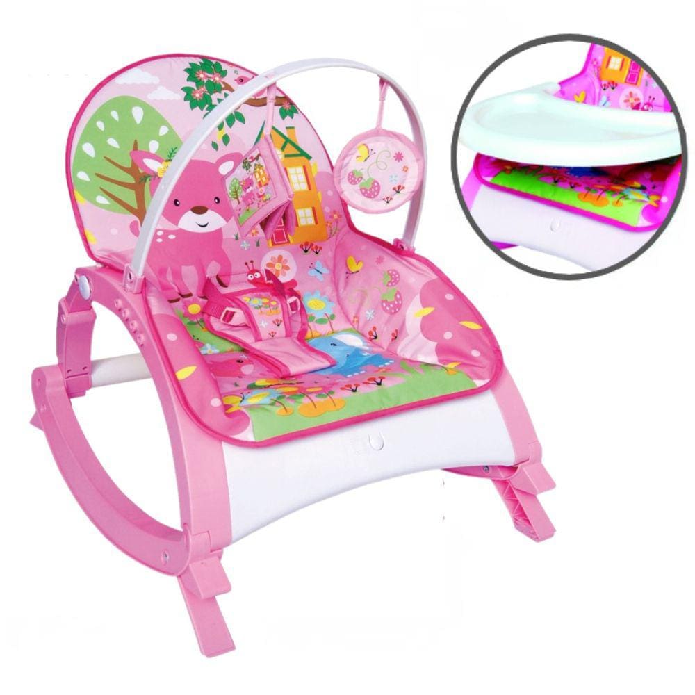 Cadeirinha De Descanso Vibratória E Musica Snack Rosa 20Kg