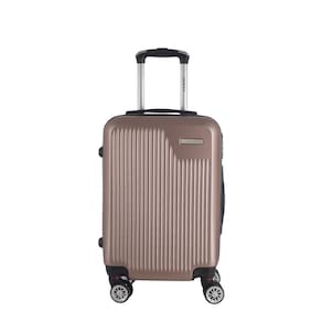 Mala de Bordo Pequena para Viagem Abs Denlex Ma1225 Cadeado Integrado Rodas Duplas Giro 360º Rosê