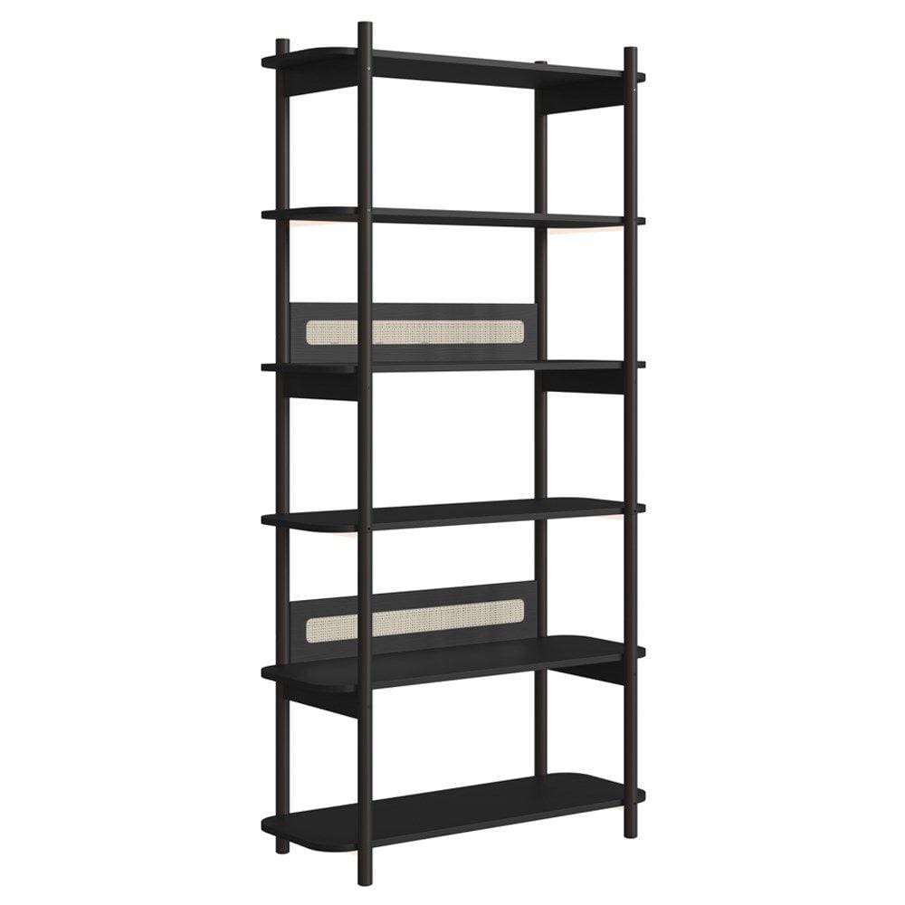 Estante 180 CM 6 Prateleiras Pes Madeira Oslo 27965 Nero Artesano