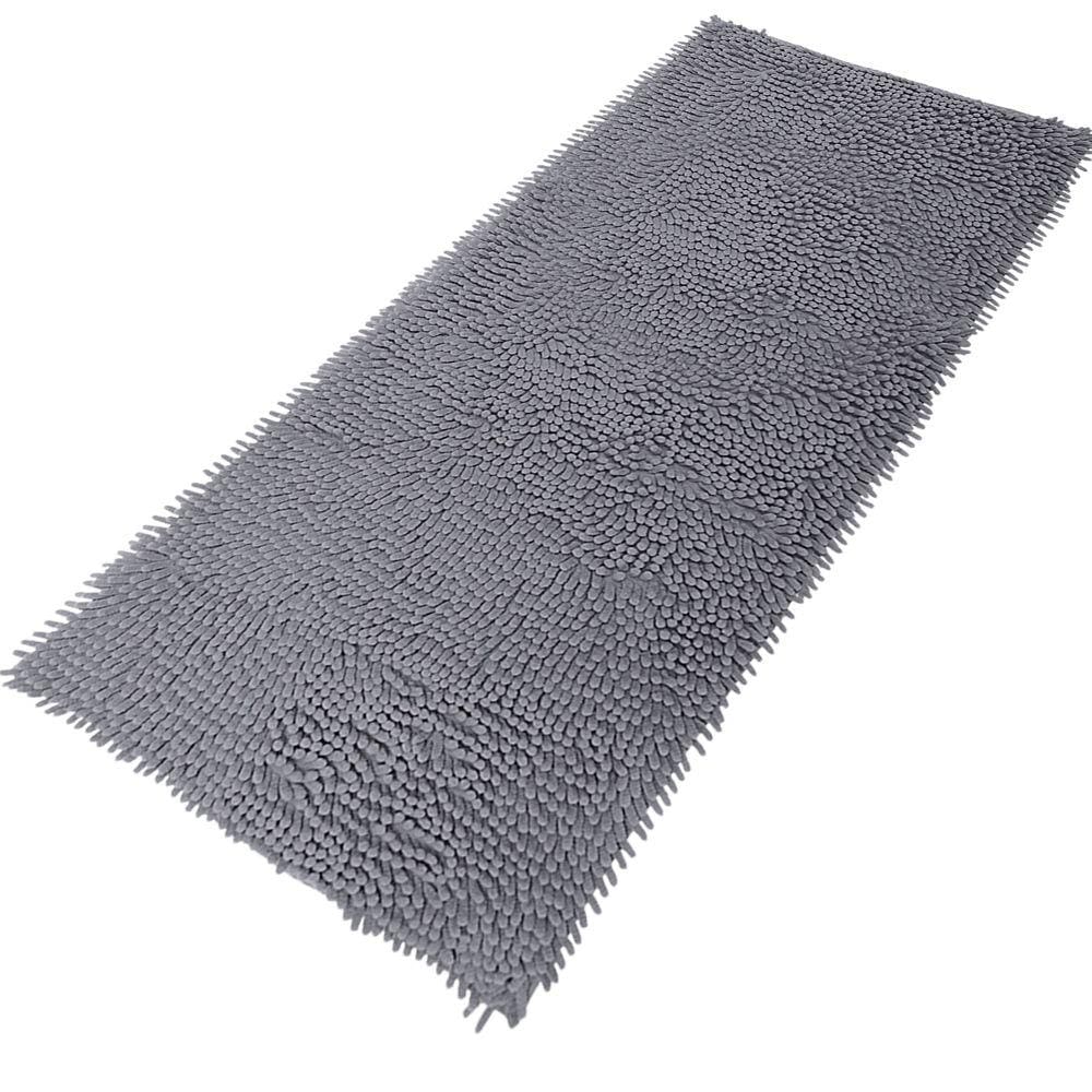 Tapete Bolinha Em Microfibra Antiderrapante 50x100cm Macio Cinza
