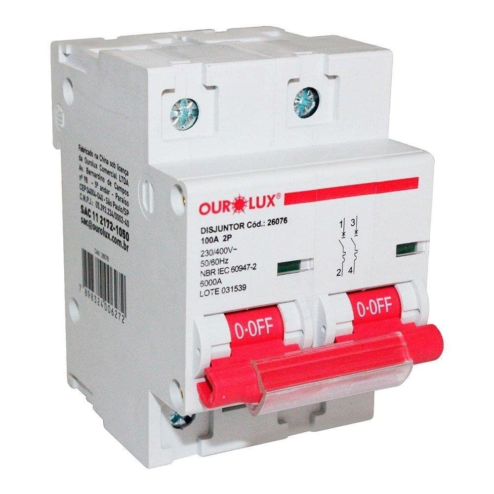 Disjuntor Ourolux Din 2P 100A Branco