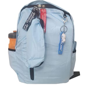 Mochila Escolar Feminina Kit Estojo e Chaveiro Azul ZC8006