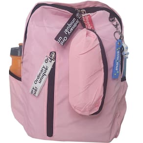 Mochila Escolar Feminina Kit Estojo e Chaveiro Rosa ZC8006