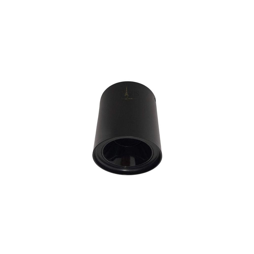 Plafon Spot de Sobrepor MR16 Dicroica Redondo Recuado Preto 10cm