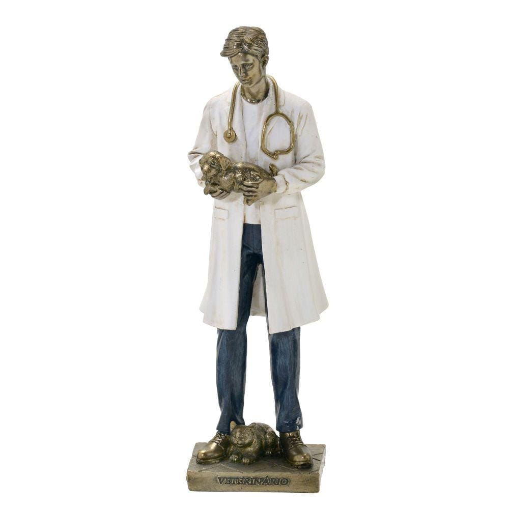 Escultura Decorativa Veterinário em Resina 25,5cm