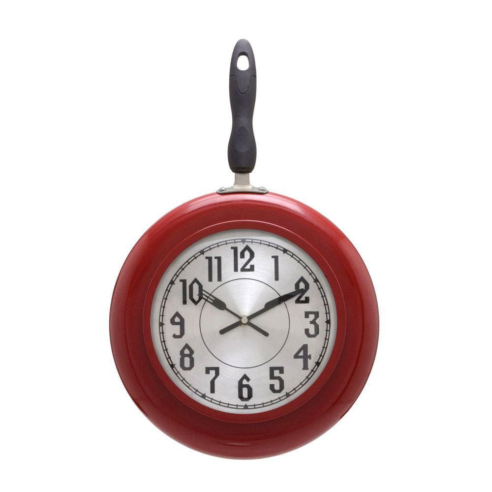 Relógio de Parede Frigideira Vermelho 48cm