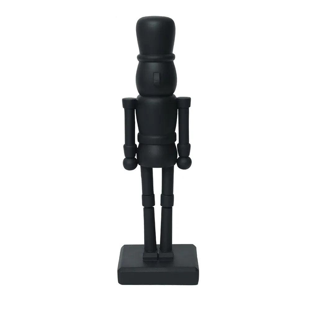 Escultura Decorativa Soldadinho em Resina Preta 38cm MY0084 BTC