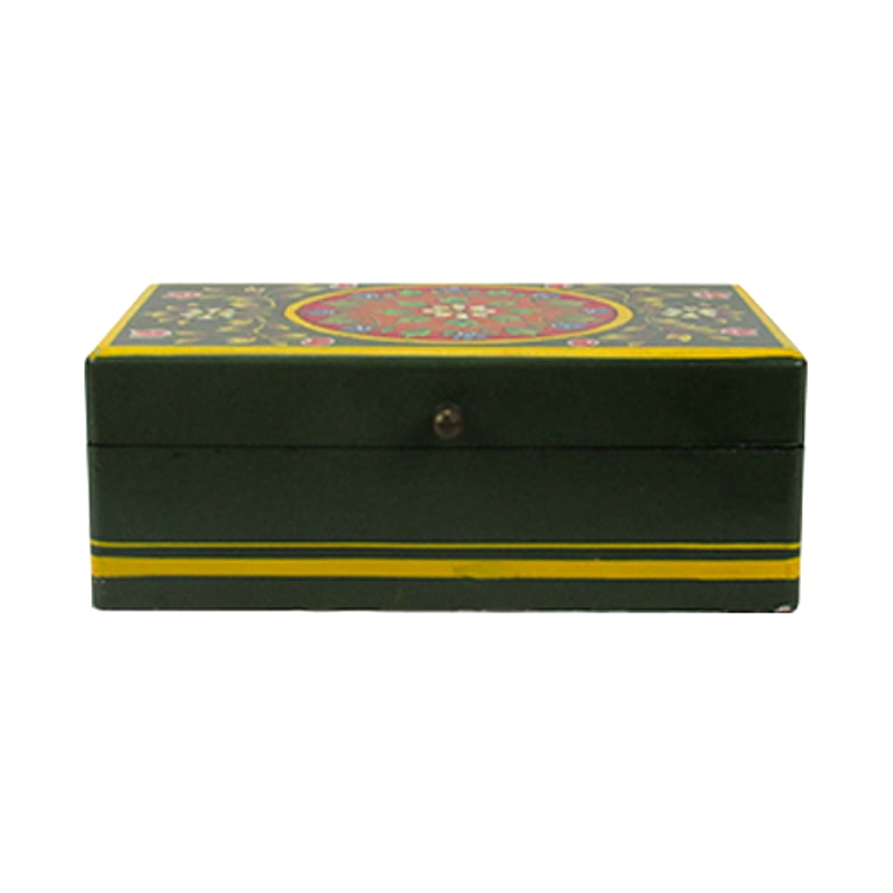 Caixa Rustica Verde Colorido Decorativa - 9x25x15cm - 29779