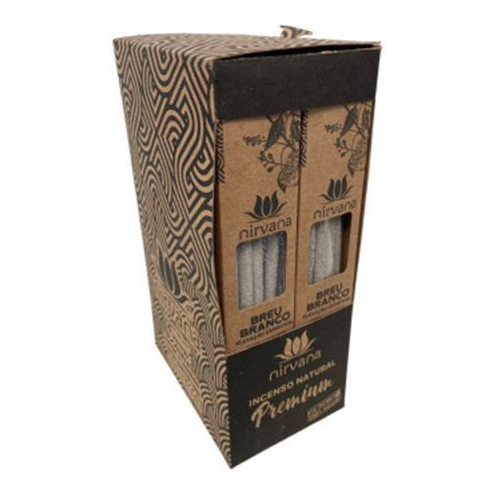 Incenso Nat Nirvana Breu Branco Premium - 420g - Queima 60 min