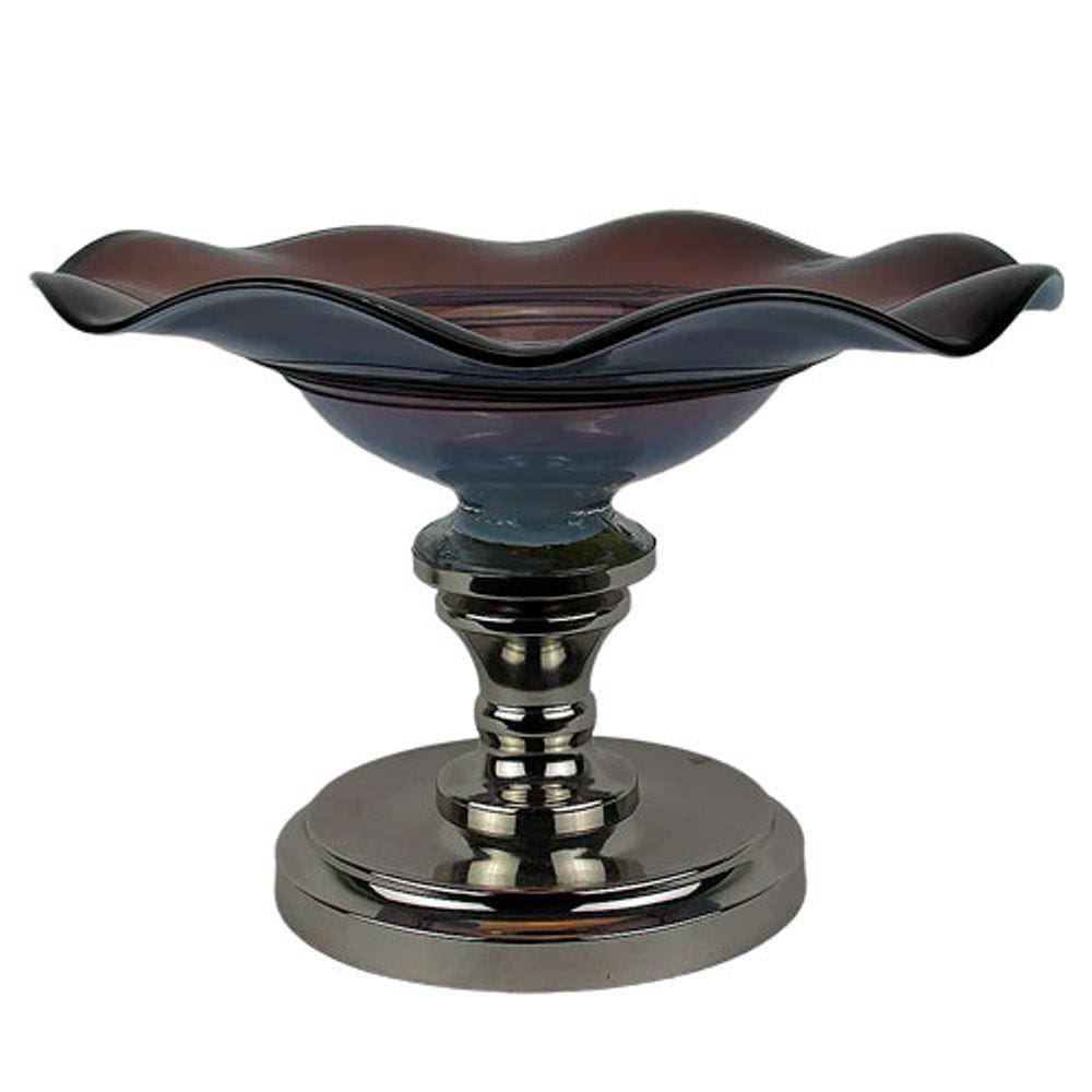 Centro de Mesa Roxo com pé Baixo em Metal - 27x37cm - 25933