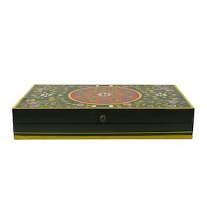 Caixa Rustica Verde Colorido Decorativa - 5x30x18cm - 29780