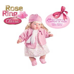 Boneca Reborn Rose Ring Fala/Canta 3 Cantigas Milk Brinquedo