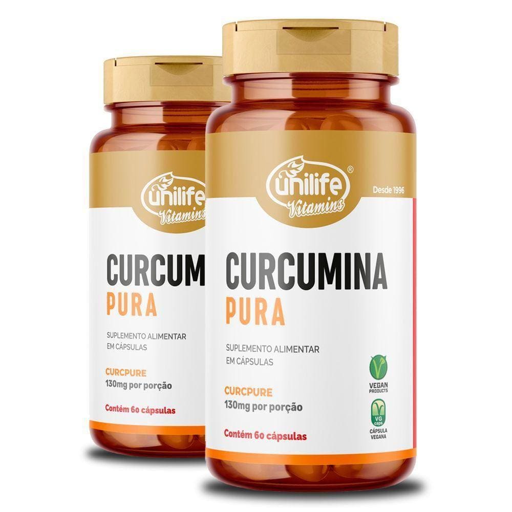 Kit 2 Curcumina Pura Unilife 60 Cápsulas