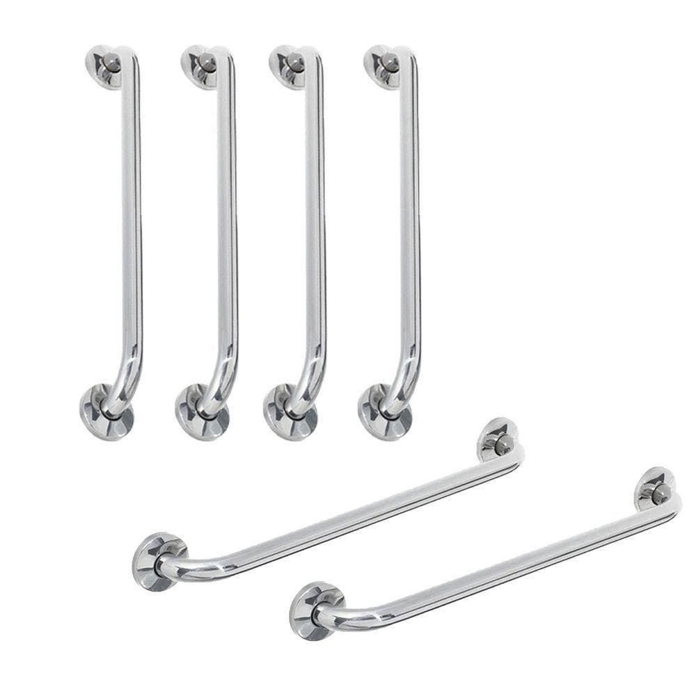 Alça Barra De Apoio Inox Kit 6 Unidades 70cm E 80cm Gestante Idoso Deficiente Acessibilidade