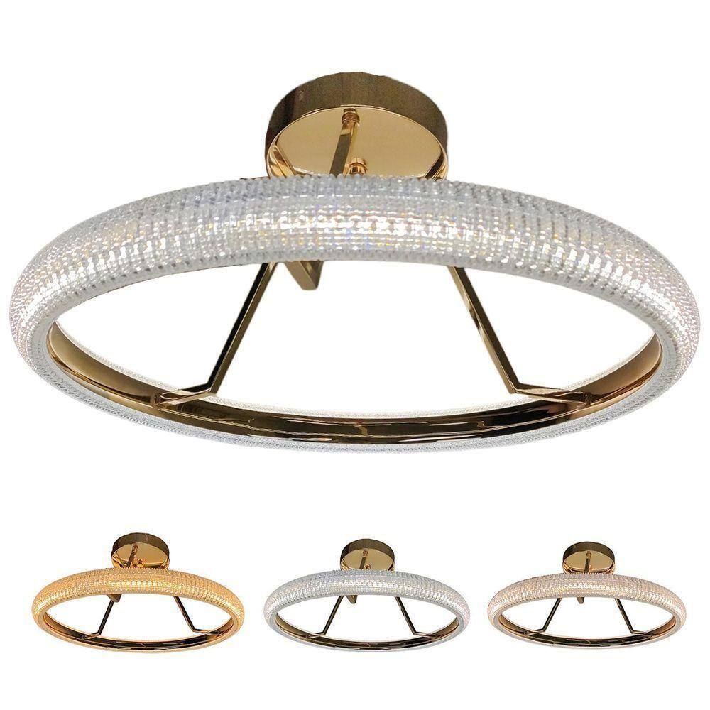 Lustre 3 Em 1 Luminaria Anel Arco Perfil Led Infinito Sala De Jantar Quarto Ambiente Moderno