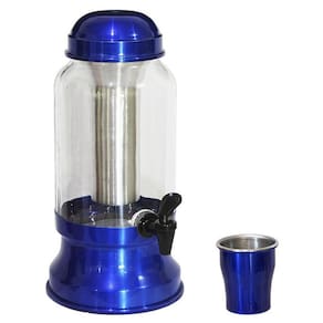 Suqueira Barrica Vidro 3,2 Lt Porta Gelo - Azul Verniz