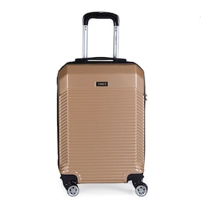 Mala de Bordo Abs para Viagem Yins Ys21110 Cadeado Integrado Rodas Duplas Champagne