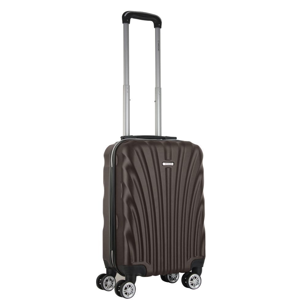 Mala de Bordo Abs para Viagem Viaggio Via-1922 Cadeado Integrado Rodas Duplas Giro 360 Marrom