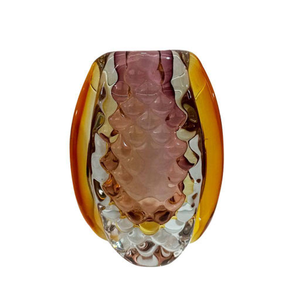 Vaso Decorativo em Murano Marrom - 23x17cm - 35636
