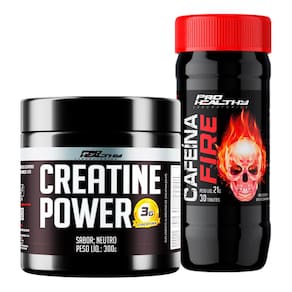 Cafeína Fire 420mg 30 tabs + Creatina Power 300g - Pro Healthy