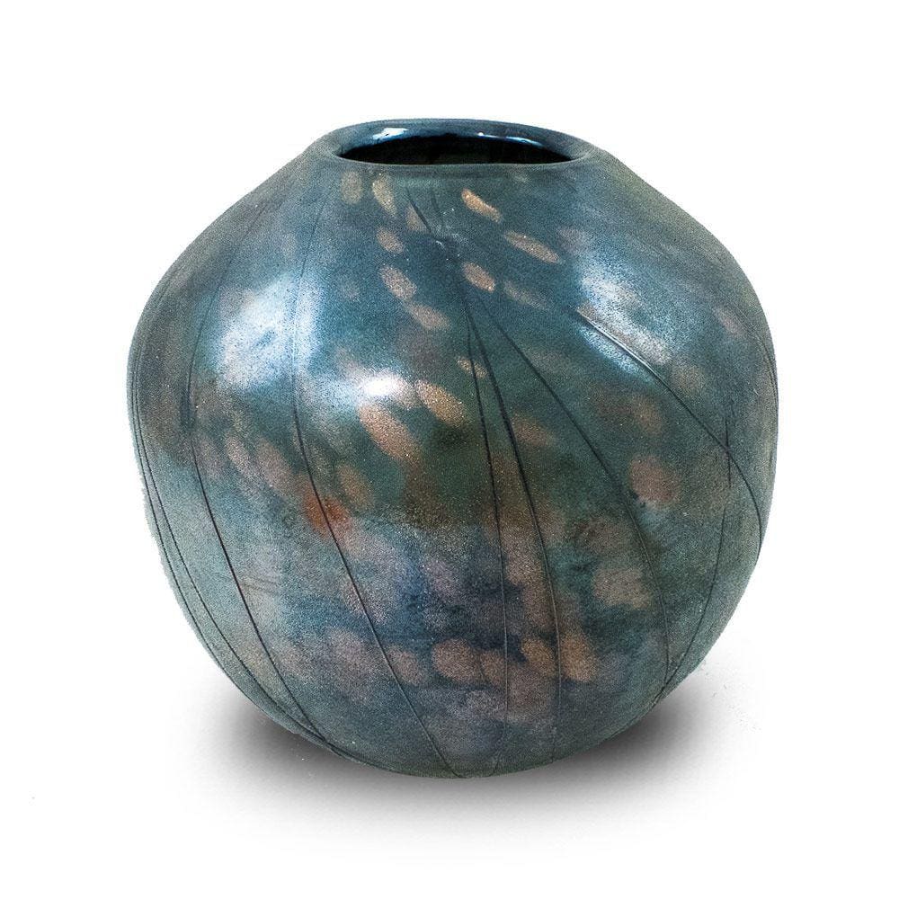 Vaso Decorativo em Cristal Prateado - 23x24x24cm - 27014
