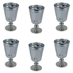 Jogo de 6 Taças para Água Curves Prateado Metalizado - 250ml - 26430