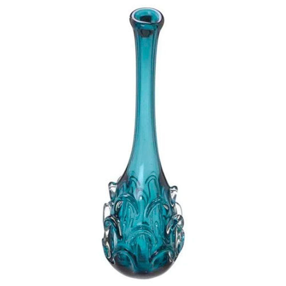 Vaso Decorativo Azul com Relevo - 33x13x9cm - 29033