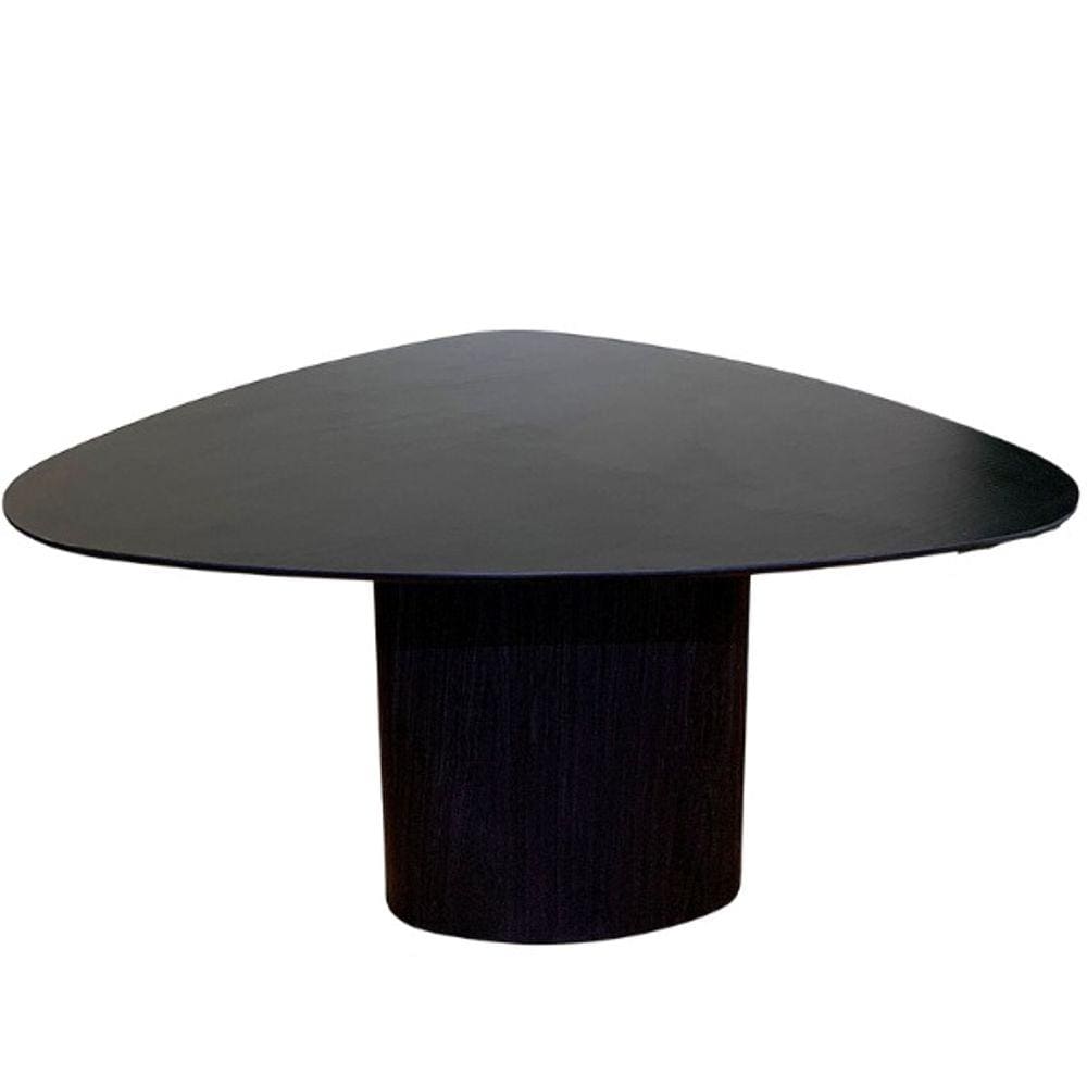 Mesa de Jantar Orgânica 120x125cm Tampo Ébano Base Ébano