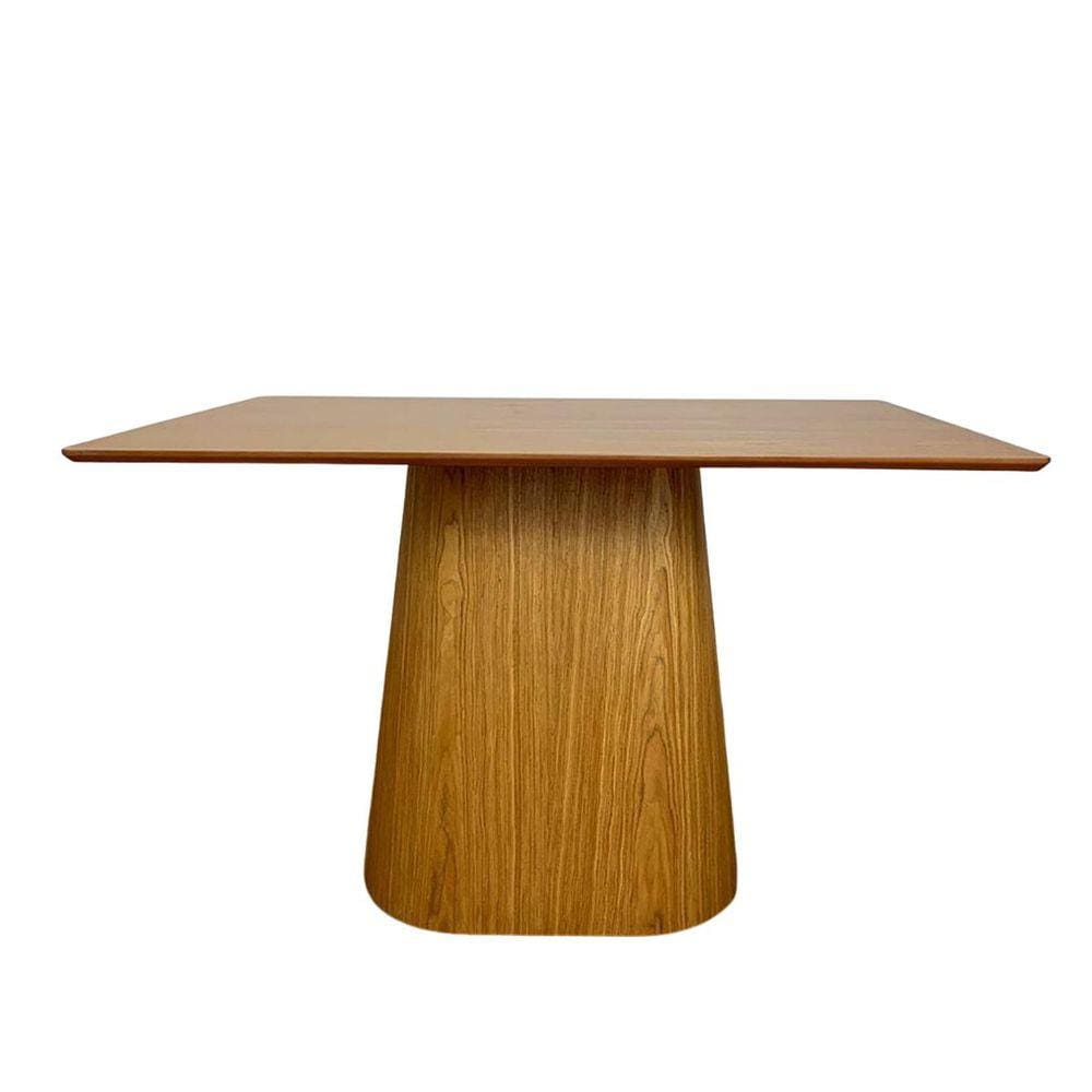 Mesa de Jantar Cone Retangular 120x80 cm Base Oval Freijó Tampo Freijó