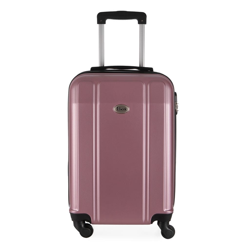 Mala de Viagem Grande Abs Ika Continental Cadeado Embutido Rodas Giro 360 Rosê