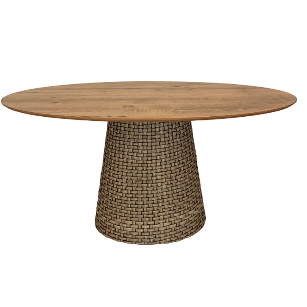 Mesa De Jantar Cone Oval 140x90 cm Tampo Antíqua Base Fibra Sintética