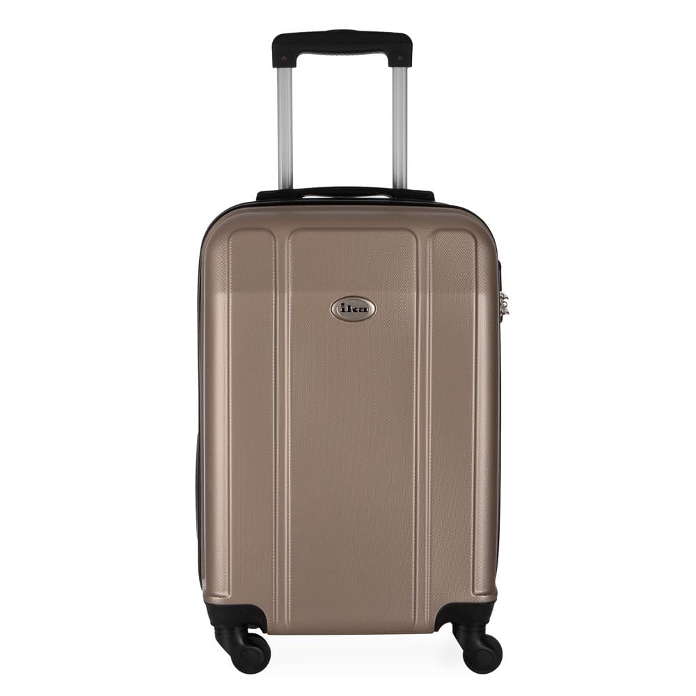 Mala de Viagem Media em Abs Ika Continental Cadeado Embutido Rodas Giro 360 Champagne