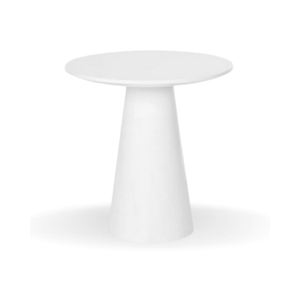 Mesa Bistrô Cone 60 cm Tampo Laca Branca Base Branca