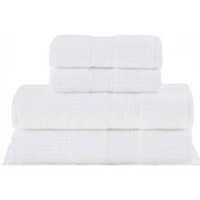 Toalha Banho/Rosto 4 Pçs Fio Penteado Buddemeyer Branco