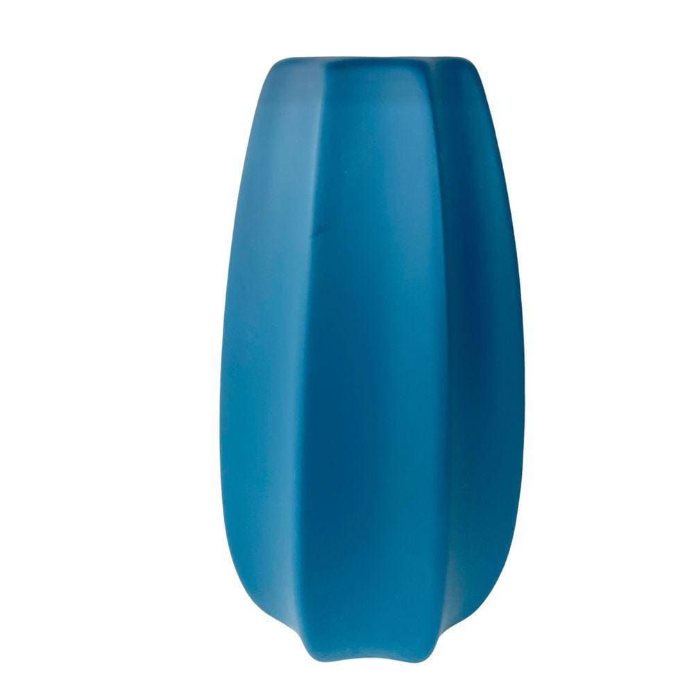 Vaso centro de mesa grande alto relevo moderno azul fosco