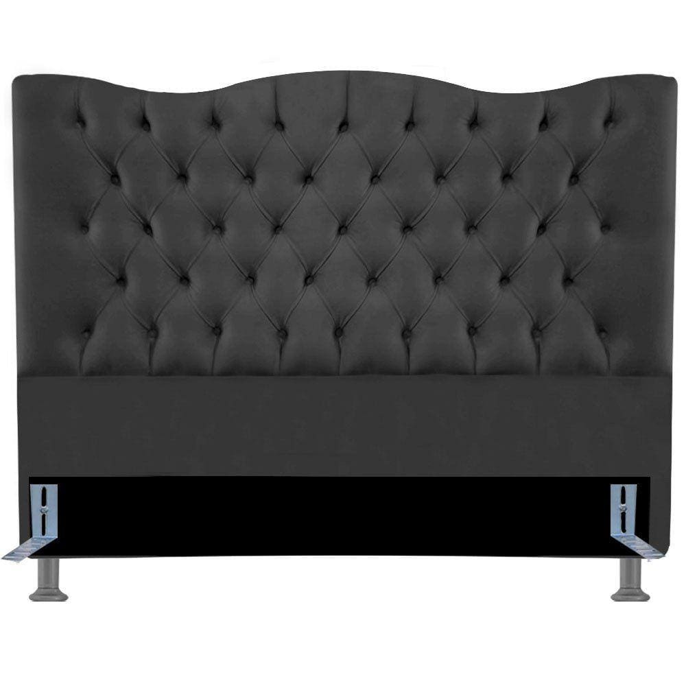 Cabeceira Estofada dunas 1.40 Cama Box Cinza Escuro