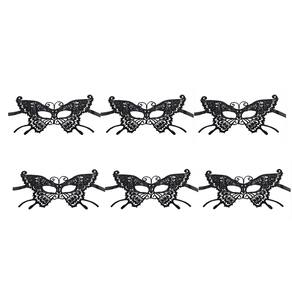 Máscara Feminina Em Renda Small Butterfly Preta Kit C/ 6 Pçs