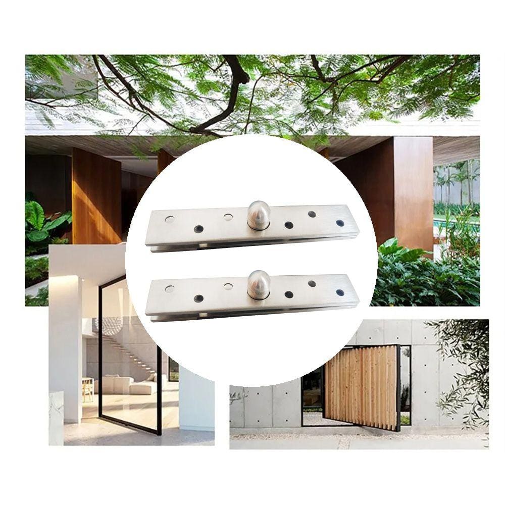 Kit 2 Dobradiças Pino Pivotante Aço Inox Porta Giratória 360°-150x25mm