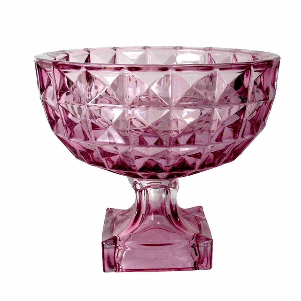 Centro de Mesa em Cristal C/Pé Diamant Ametista - 25x22cm - 28784