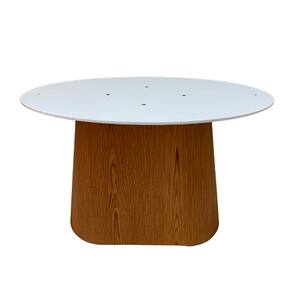 Base para Mesa de Jantar Cone Oval Laminada em Madeira Freijó para Tampos de 198x122 cm até 260x140 cm
