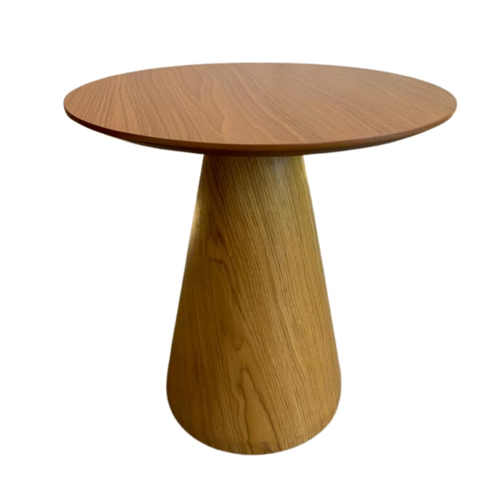 Mesa Cone Lateral Laminada em Madeira Natural Freijó Tampo 41 cm
