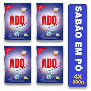 4 Sabão Em Pó Ado Lavagem Perfeita Perfumado Pro 800g