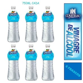 6 Vinagre De Alcool Castelo Branco Frasco 750Ml